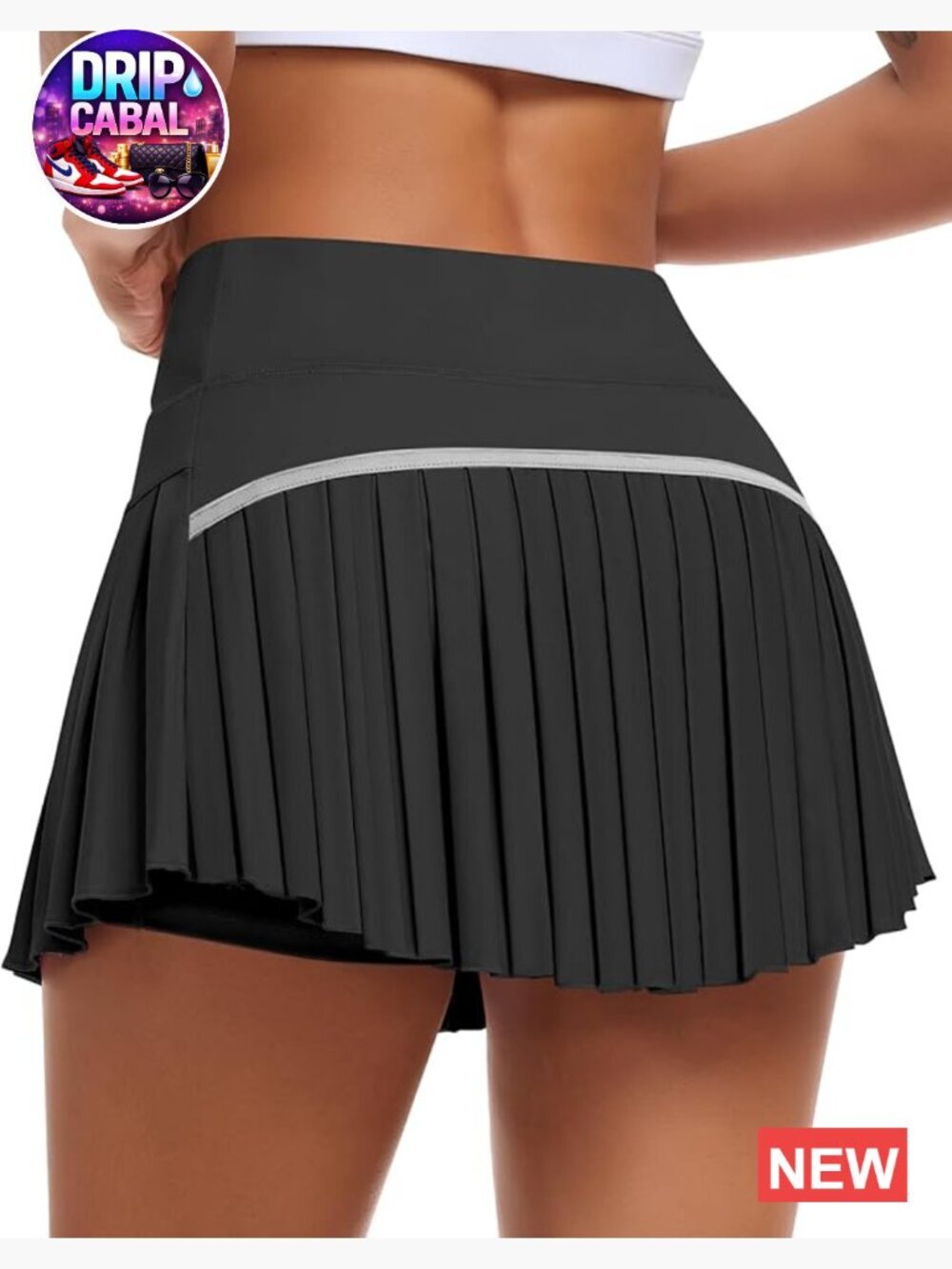 Pleated Tennis Skirt with Built-in Shorts, 2 Pockets, High Waisted Golf Skort